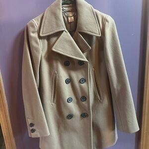 Classic Tan Double-Breasted Women's Coat